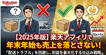 【2025年版】楽天アフィリで年末年始も売上を落とさない！「配送トラブル」を回避し、利益を最大化する仕込み戦略