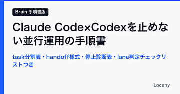 Claude Code×Codexを止めない並行運用の手順書｜task分割表・handoff様式・停止診断表・lane判定チェックリストつき