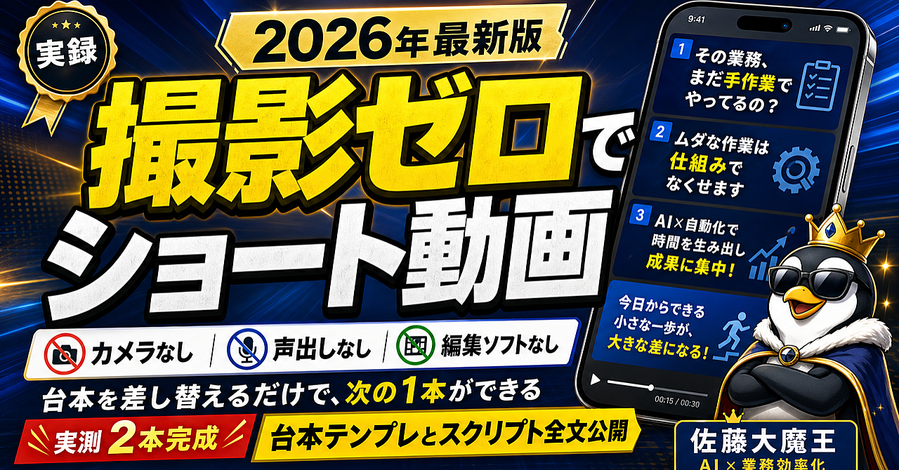 撮影ゼロ・声も出さずにビジネス系ショート動画を量産する教科書
