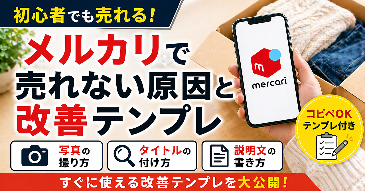 メルカリで売れない原因と改善テンプレ｜初心者でも売れる出品術