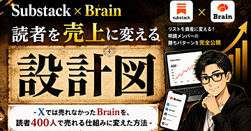 Substack×Brain 読者を売上に変える設計図　-Xでは売れなかったBrainを、読者400人で売れる仕組みに変えた方法-