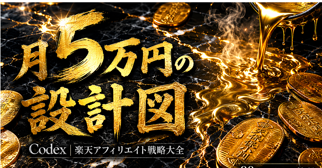 Codex楽天アフィリエイト戦略大全｜月1万円の壁を越え、月5万円を狙う「調査・執筆・改善」の仕組み化