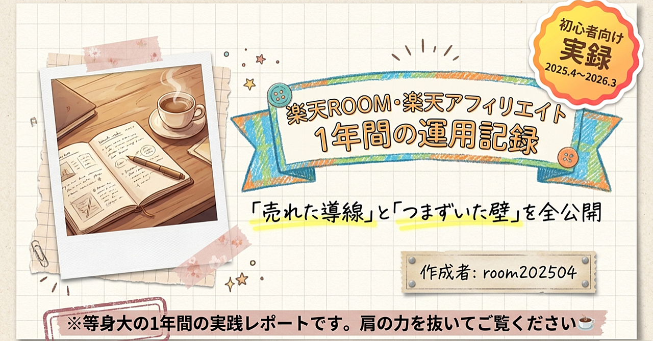 楽天ROOM・楽天アフィリエイト1年間の運用記録／「売れた導線」と「つまずいた壁」を全公開