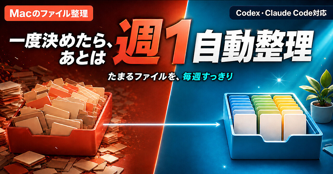 Downloadsのファイルを決めたルールで週1整理｜Codex・Claude Code対応