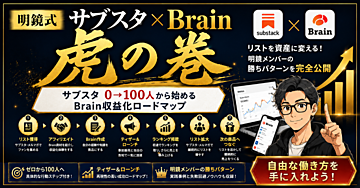 Substack×Brain虎の巻-サブスタ100人から始めるBrain収益化ロードマップ‐