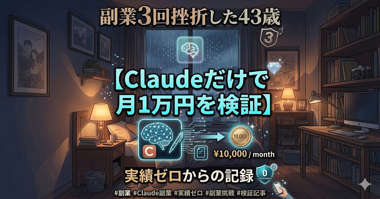     副業3回挫折した43歳がClaudeで0→1挑戦してる全記録