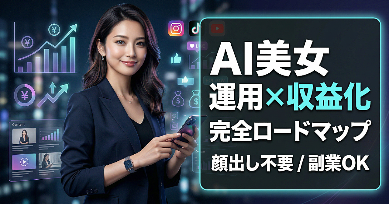  AI美女運用×収益化完全ロードマップ【顔出し不要/副業OK】