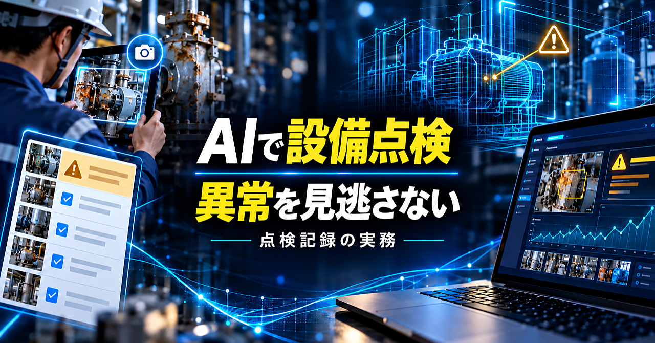 【AIで設備点検の記録を整える】異常を見落とさない項目・写真・引き継ぎの作り方のアイキャッチ画像