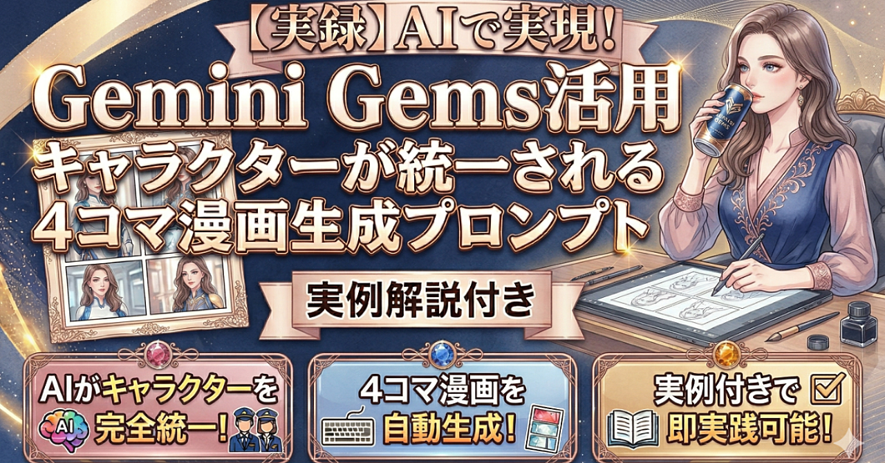 【Gemini Gems活用】キャラクターが統一される4コマ漫画生成プロンプト（実例解説付き）