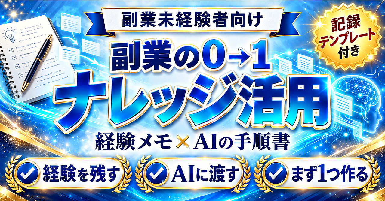 【副業未経験者向け】副業の0→1 ナレッジ活用のアイキャッチ画像