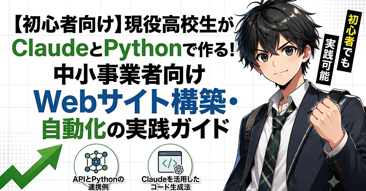 【初心者向け】現役高校生がClaudeとPythonで作る！中小事業者向けWebサイト構築・自動化の実践ガイド