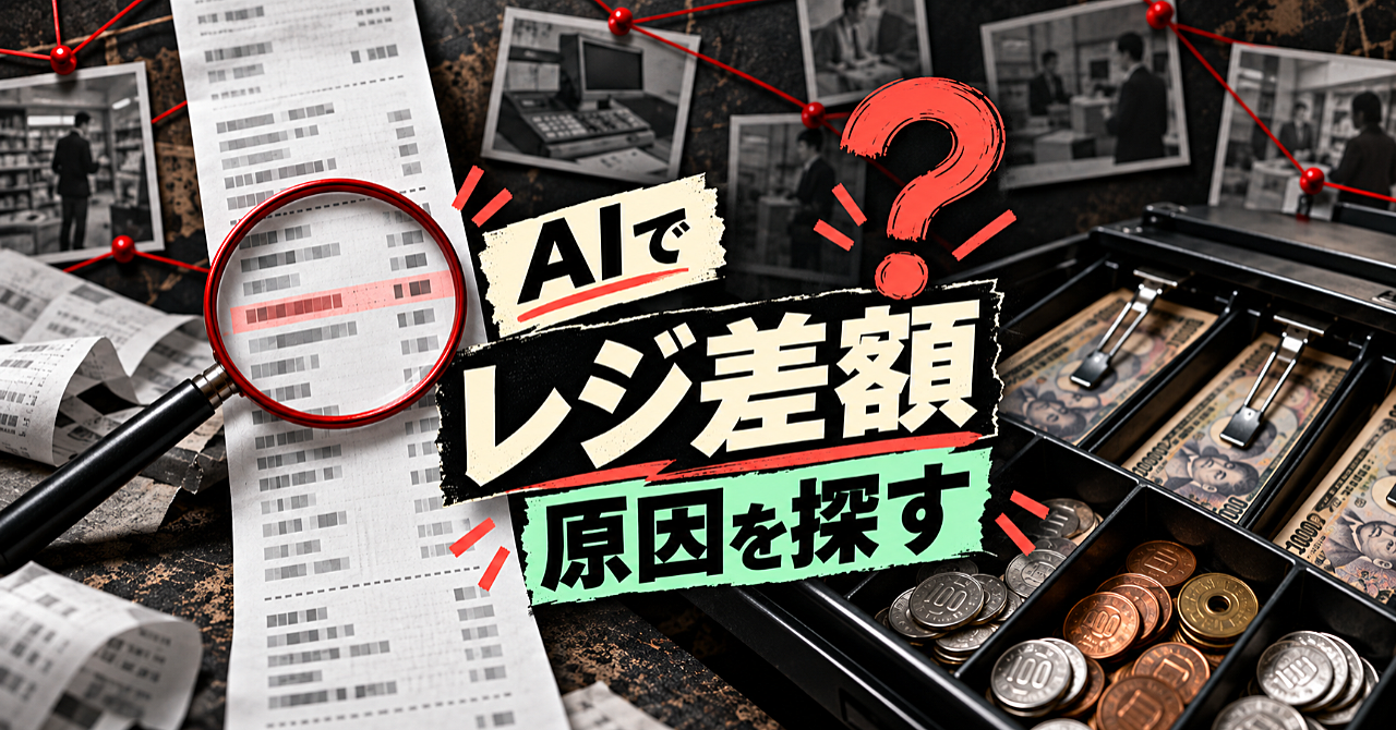 【AIでレジ差額の原因を見つける】現金売上・返金・出金を分けて照合する小さな店舗の手順のアイキャッチ画像