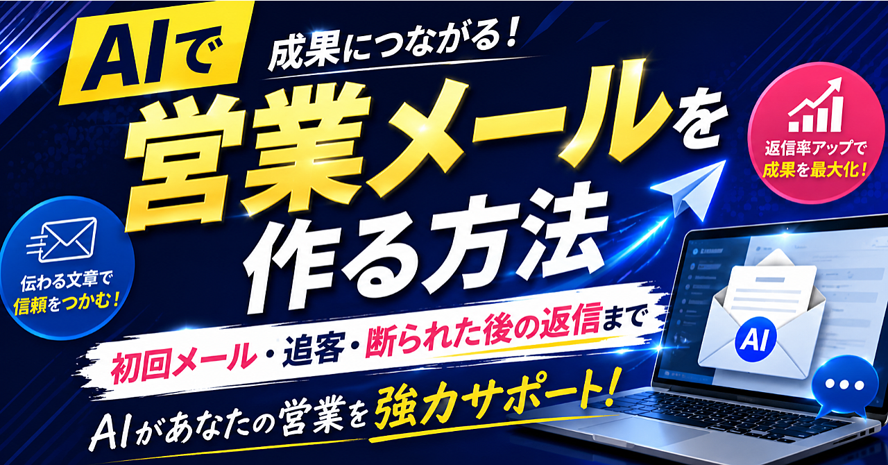 AIで営業メールを作る方法｜初回メール・追客・断られた後の返信までのアイキャッチ画像