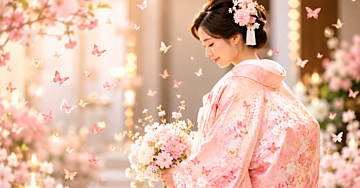 「ピンク、ちょうちょ。」8文字で、見えない人に花嫁を届けた42秒