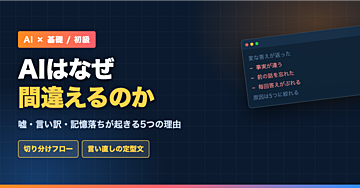 AIはなぜ間違えるのか｜嘘・言い訳・記憶落ちが起きる5つの理由と、その場での対処