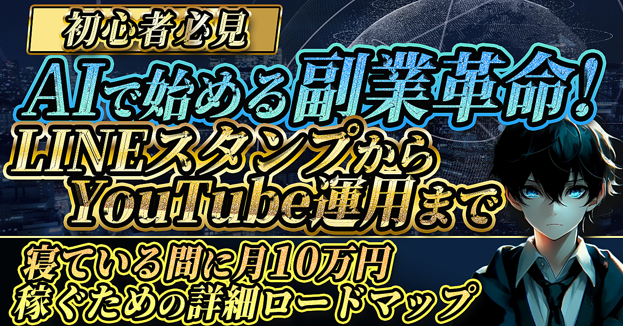 【初心者必見】AIで始める副業革命！LINEスタンプからYouTube運用まで、寝ている間に月10万円稼ぐための詳細ロードマップ