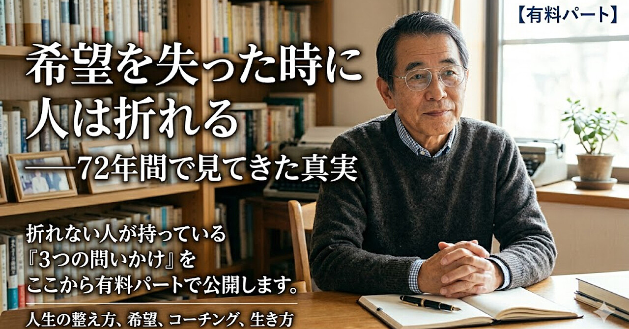 苦しい時じゃない。希望を失った時に人は折れる。