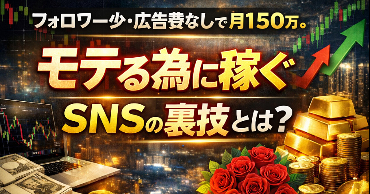 フォロワー少・広告費なしで月150万。モテる為に稼ぐSNSの裏技とは？