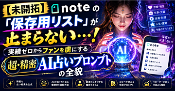 【未開拓】noteの「保存用リスト」が止まらない…！実績ゼロからファンを虜にする「超・精密AI占いプロンプト」の全貌