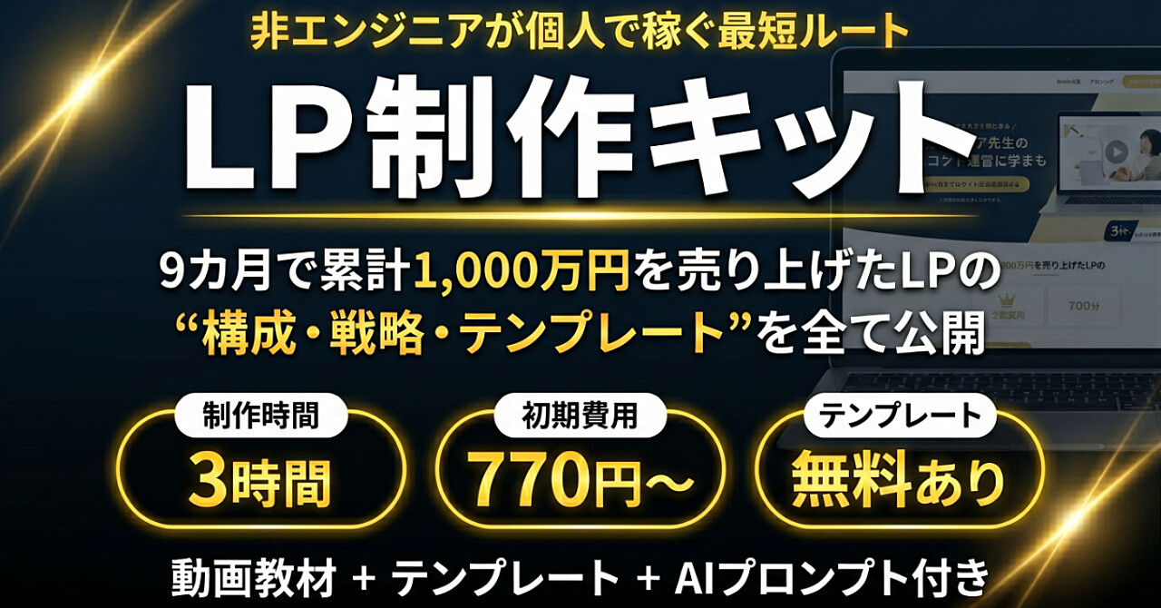 9カ月で1,000万円売り上げたLP作りの裏側