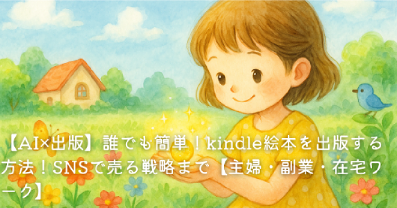 【AI×出版】誰でも簡単！kindle絵本を出版する方法！SNSで売る戦略まで【主婦・副業・在宅ワーク】