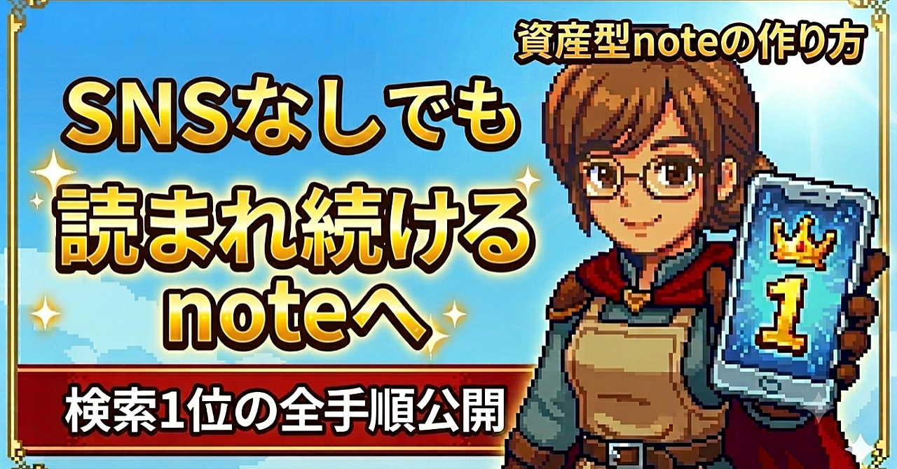 【note SEO攻略】検索1位をハックして24時間自動集客！スマホでもできる「資産型note」への全手順