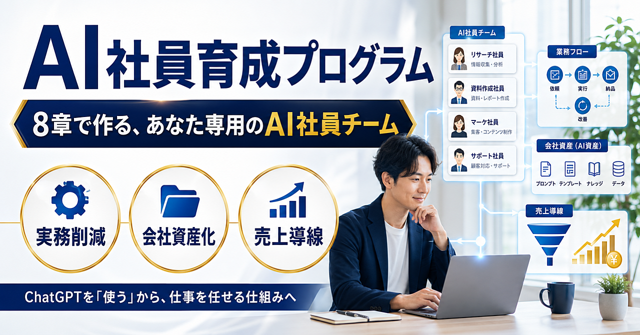 AI社員育成プログラム 基礎講座のアイキャッチ画像