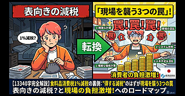 【13340字】食料品消費税1%減税の裏側｜「得する減税」のはずが現場を襲う3つの罠を完全解説