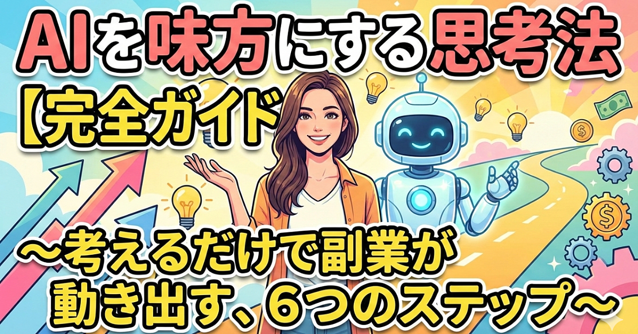 AIを味方にする思考法【完全ガイド】        〜考えるだけで副業が動き出す、6つのステップ〜
