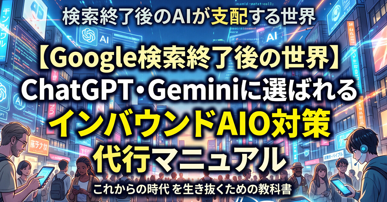 【Google検索終了後の世界】ChatGPT・Geminiに選ばれる「インバウンドAIO対策」代行マニュアルのアイキャッチ画像