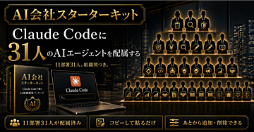 Claude Code版 AI会社スターターキット｜11部署31人のAIエージェント配属済み