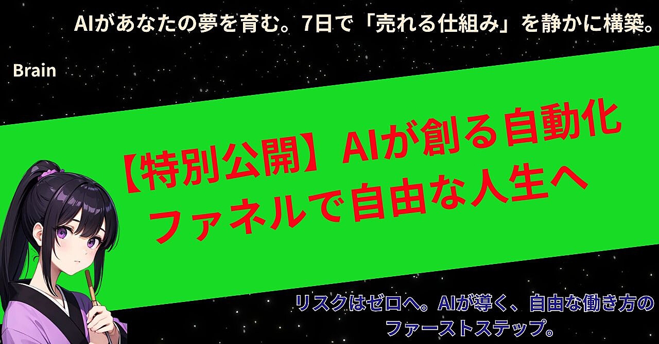 【特別公開】AIが創る自動化ファネルで自由な人生へ