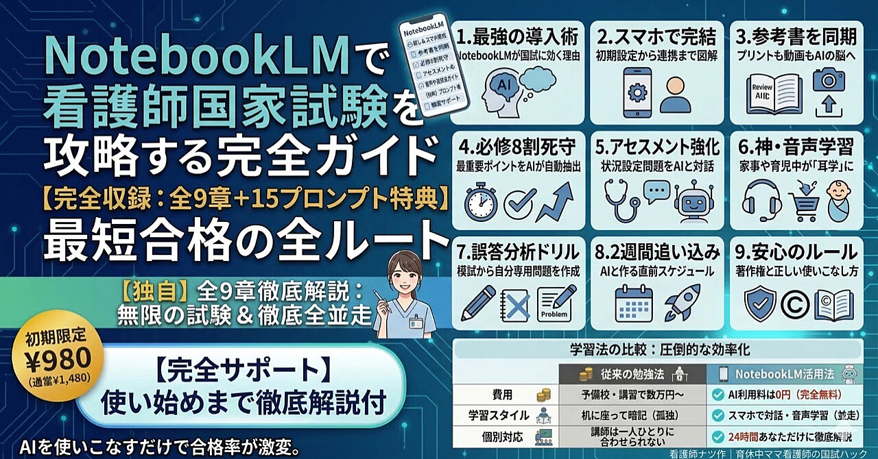 看護師国家試験を攻略する完全ガイド｜AI時代の最短合格ルーティン【NotebookLM】