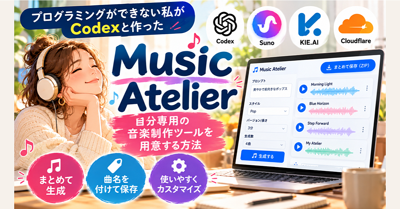 非エンジニアの私が、Codexと自分専用のAI作曲ツール「Music Atelier」を作りましたのアイキャッチ画像