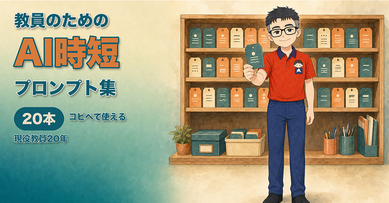 教員20年のAI時短プロンプト集｜通知表・週案・メール返信まで20本