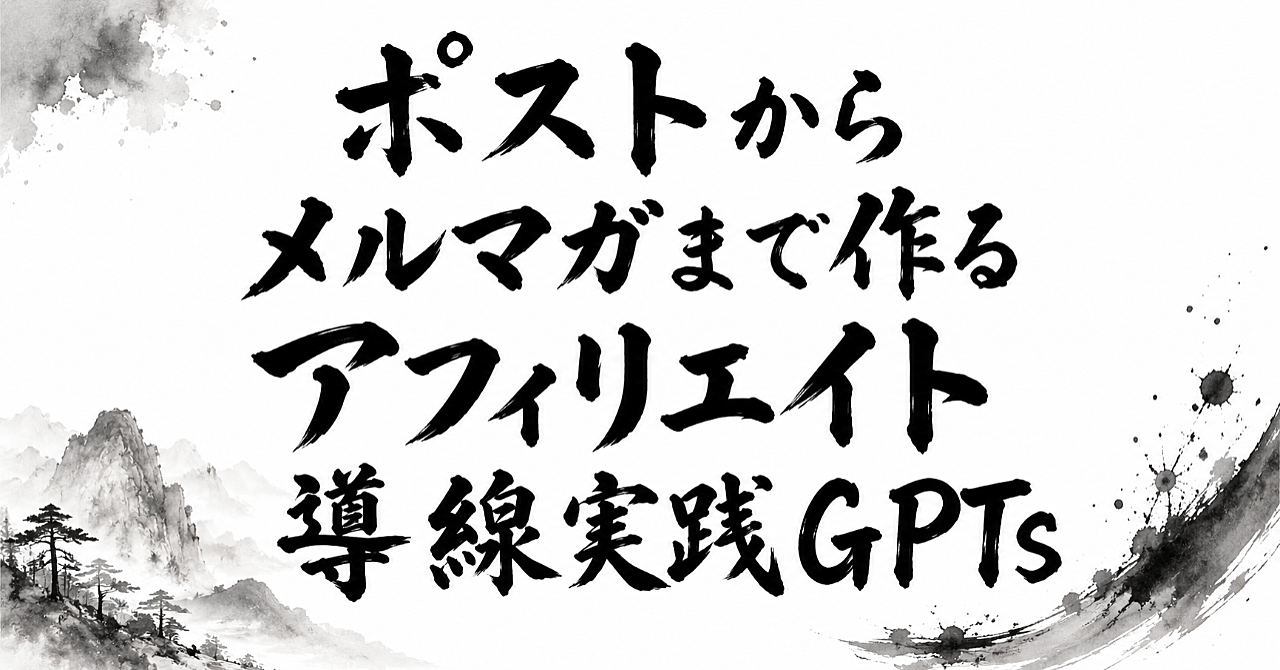 【48時間限定割引】ポストからメルマガまで作るアフィリエイト導線実践GPTs