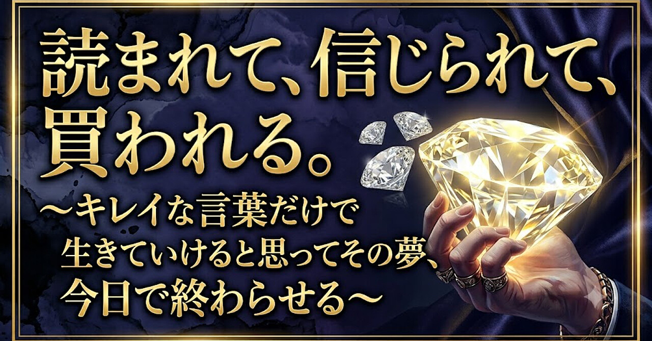 読まれて、信じられて、買われる。〜キレイな言葉だけで生きていけると思ってるその夢、今日で終わらせる〜