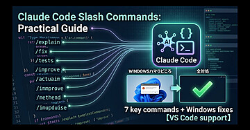 Claude Code スラッシュコマンド実践ガイド — 初日に覚える7選とWindowsのハマりどころ全対処【VS Code対応】