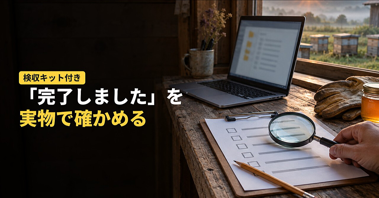AIの「完了しました」を実物で確かめる検収キット|頼む前と後のフォルダをくらべて、変化を一覧にする【Claude Code・Codex】のアイキャッチ画像