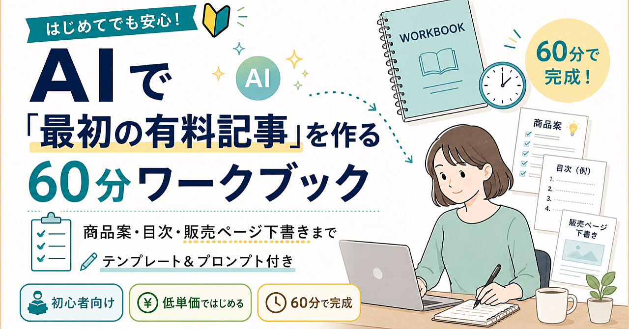 AIで「最初の有料記事」を作る60分ワークブック