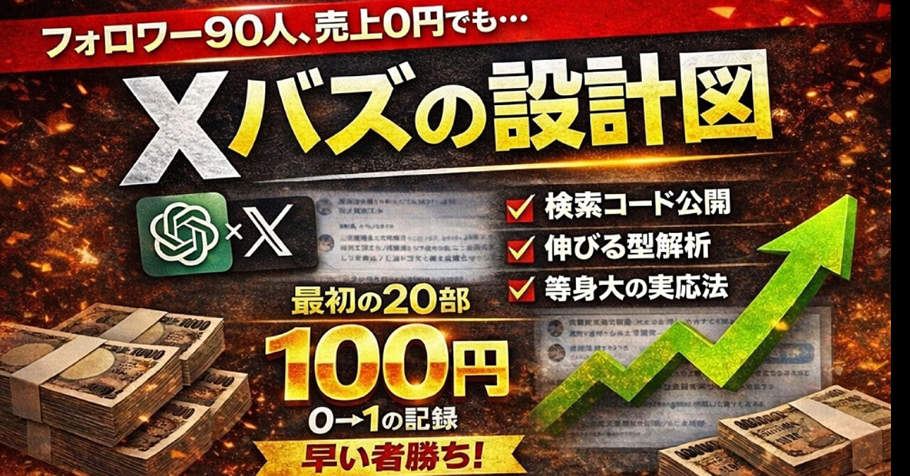 フォロワー90人、売上0円の僕が見つけた「Xバズの設計図」