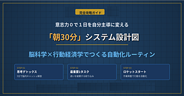 【完全攻略ガイド】意志力0で1日を自分主導に変える「朝30分システム設計図」〜脳科学と行動経済学でつくる自動化ルーティン〜
