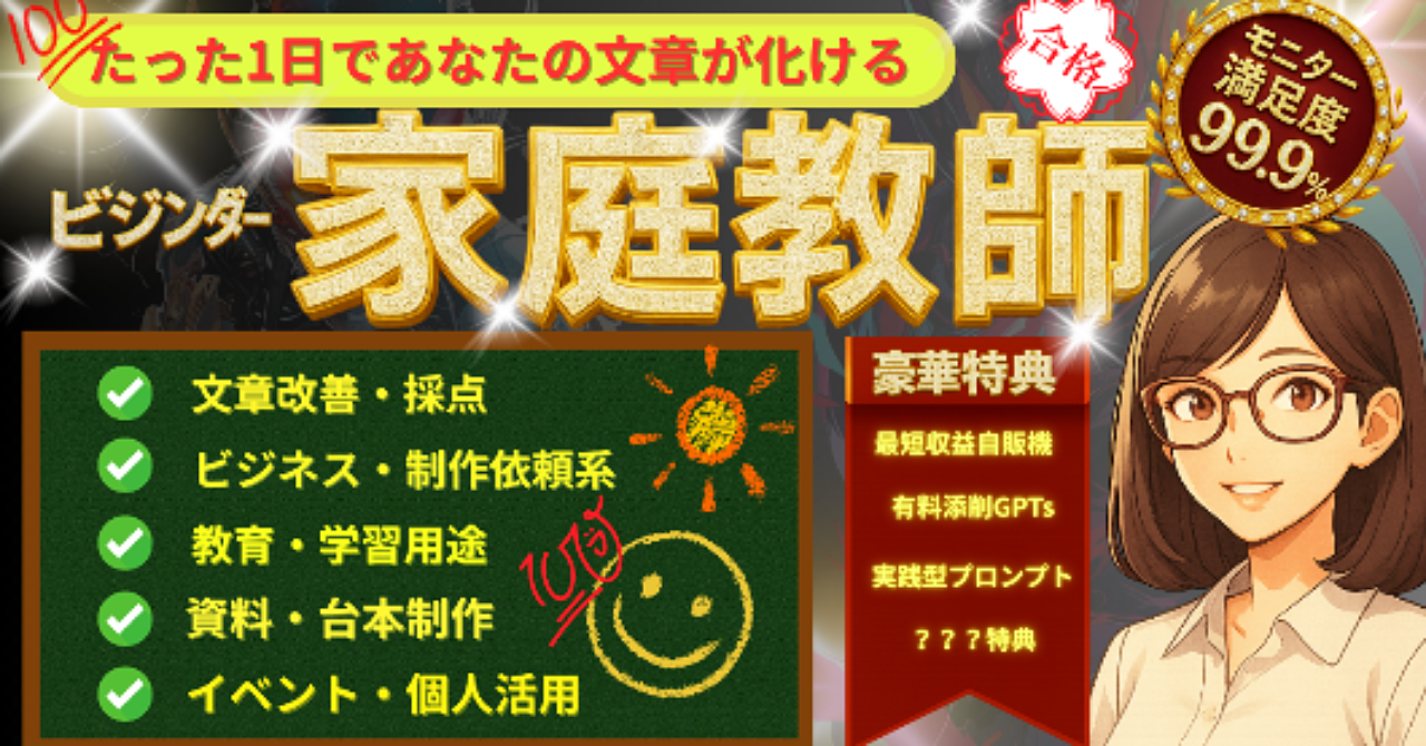 note攻略の近道。コピペで“伝わる文章”に変える、美人家庭教師GPTs派遣。