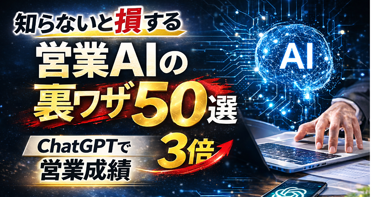 99%の営業が知らないAI営業術｜ChatGPTプロンプト完全ガイド