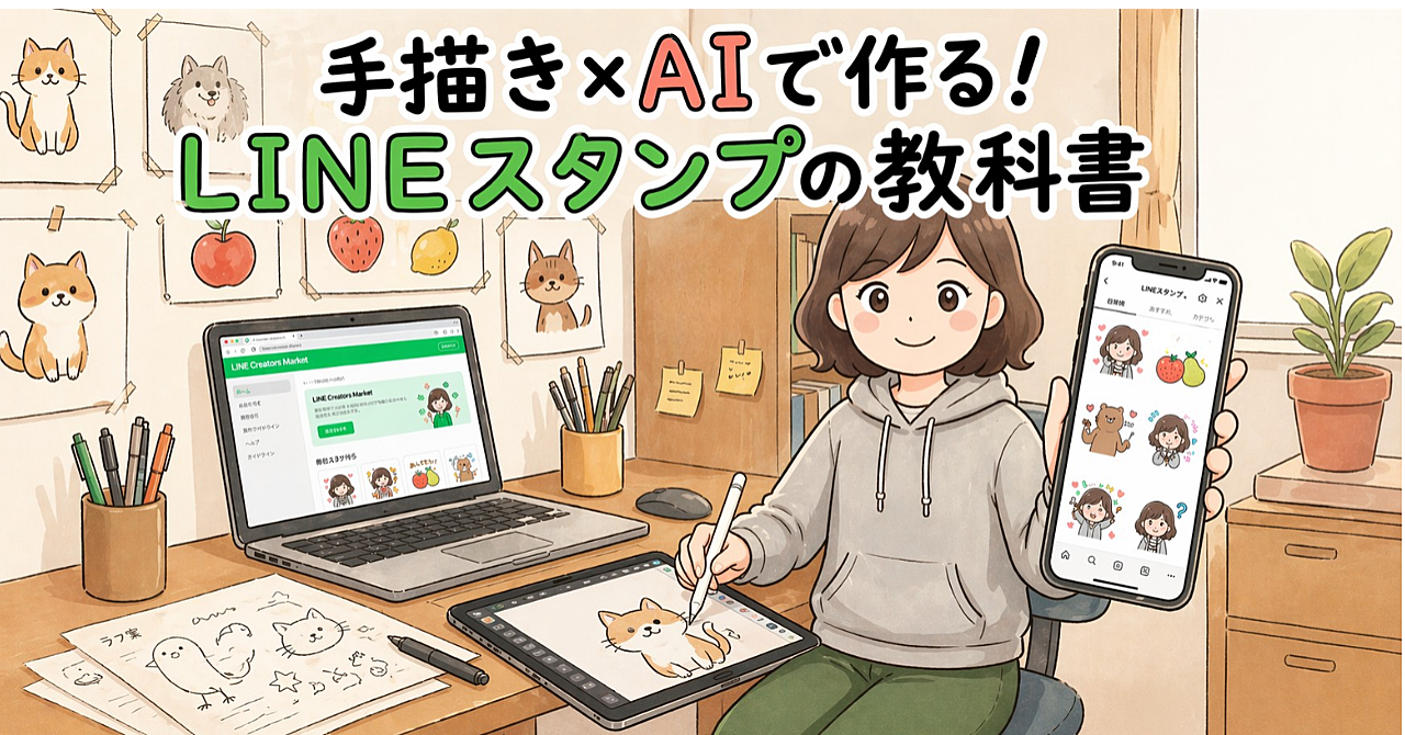 手描き×AIで作る！LINEスタンプの教科書