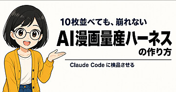 AIマンガ量産ハーネスの作り方『Claude Code』に生成マンガを検品させて、10ページの品質を揃える