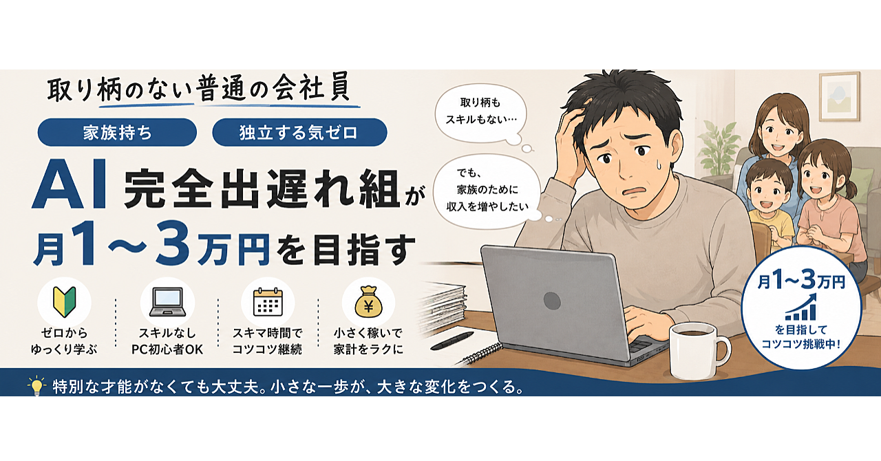 AI出遅れ会社員の巻き返しキット｜ランチ代で始める週3時間のAI副業【実録＋全テンプレ付き】