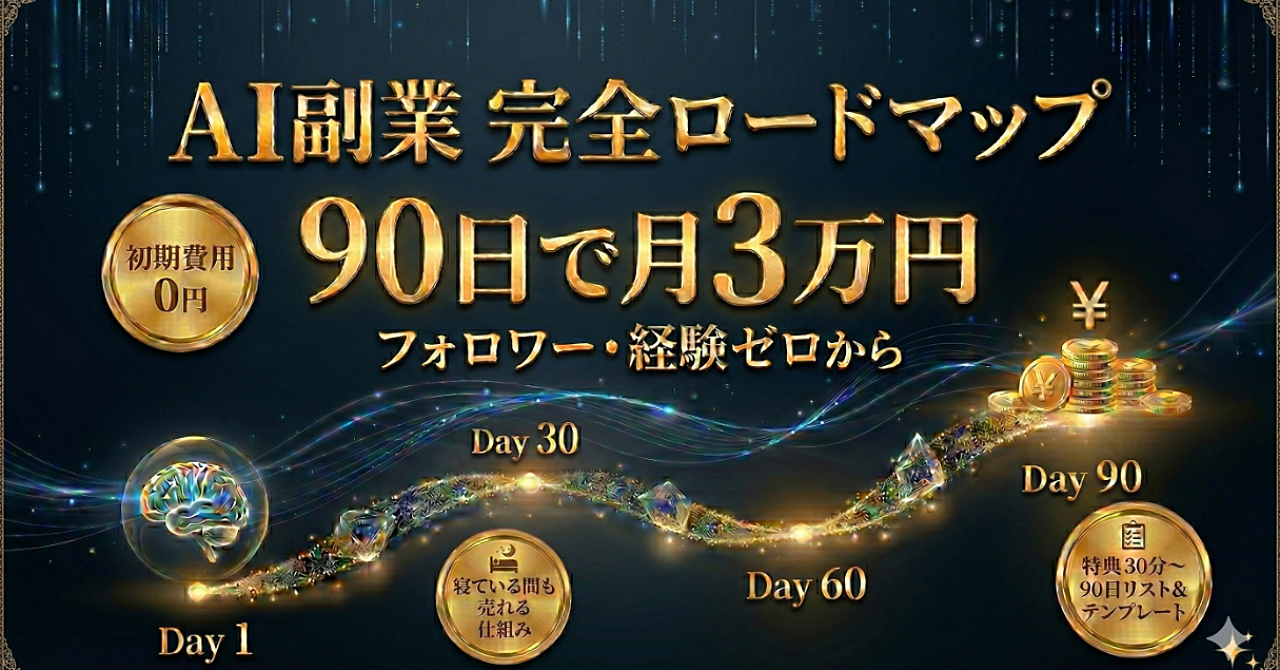【AI副業ロードマップ】0から月3万円を90日で達成する完全プラン