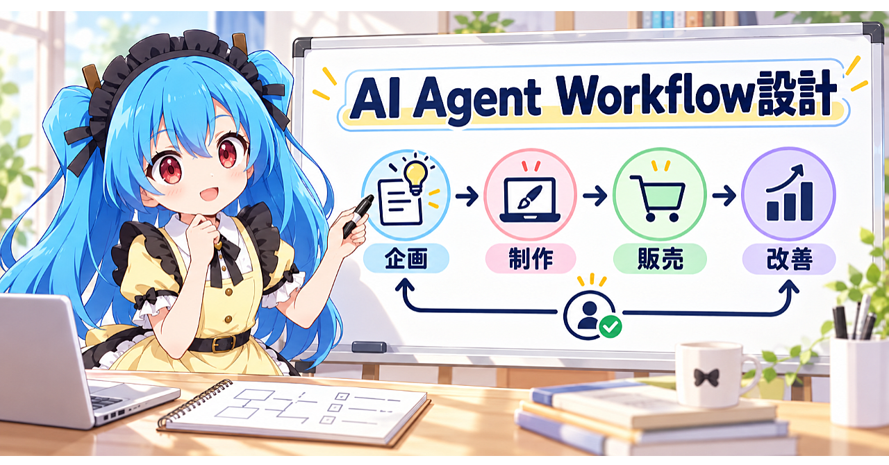 ひとりAI事業のAgent Workflow設計――企画・制作・販売・改善をつなぐ実践教材のアイキャッチ画像