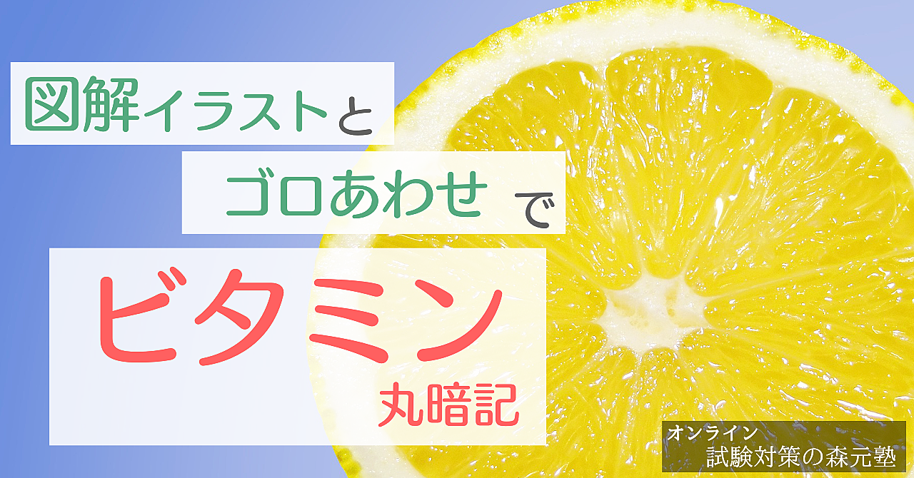 【生理学・各論】図解イラストとゴロ合わせで丸暗記「ビタミン欠乏症と過剰症と別名」